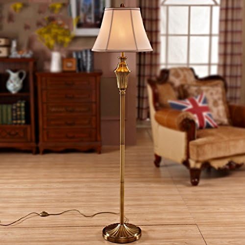 Guo Floor Lamp Living Room Sofa Bedroom Bedside Study Vertical Lamps And Lanterns Luxurious American Style Plating All Bronze Floor Lamp E27 Light Mouth