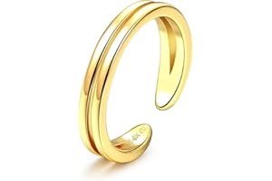Roheafer 14K Gold gefüllte Zehenringe Einstellbare Zehenringe für Frauen Dünne Zehenringe Offene Band Zehenring Sommer Strand Fußschmuck Set