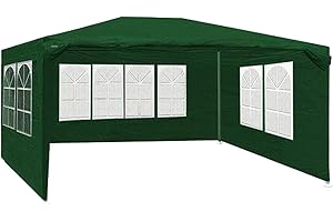 MaxxGarden Tonnelle de Jardin - Barnum Pliant 3x4m - UV 50+ - Tonnelle de Jardin Exterieur - 12m² - Pavillon - Tente de Jardin - 6 Parois Enroulables - 4 Fenêtres - Vert