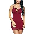 SKMODEL STYLISH Jai Balaji Fashion Women's Net Printed Above Knee Night Dress Hot & for Honeymoon/First Night/Anniversary |for Women/Ladies/Girls (Maroon)