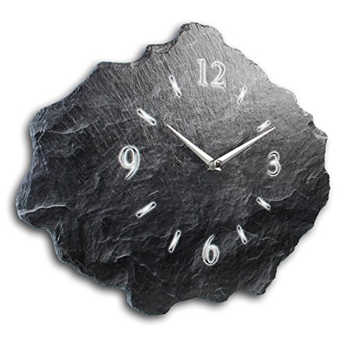 Schiefer Luxus Designer Wanduhr Funkuhr aus Schiefer *Made in Germany leise ohne ticken WS217FL - 2