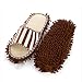 Produktbild Multifunktions Putz-Hausschuhe, Aohro 1 Paar Braun Sommer Mikrofaser Fibre Waschbar Staub Mop Hausschuhe Schuhe mit Reinigender Bodenreinigung Slippers Shoe Cover reinigen Bad, Büro, Küche-Brown
