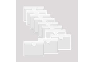 BAIWOAK 10 custodie trasparenti adesive per tasche, in plastica, autoadesive, per carte di indice, pianificatori, armadi, mensole (135 x 90 mm)