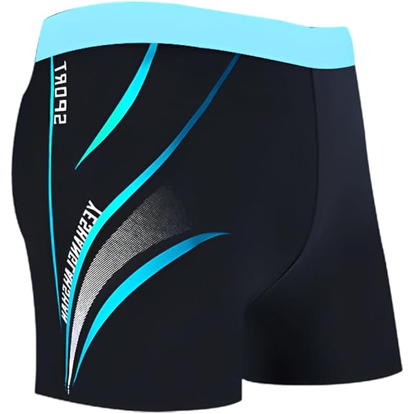 Short De Bain Homme Motif Géométrique Jaune Rouge Bleu