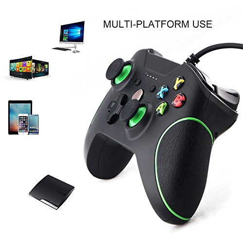 Controlador Xbox One  STOGA Mando Xbox One USB con Cable Controlador de Juego de Reemplazo Compatible con Xbox One y PC  Windows 7 8 10  - Negro