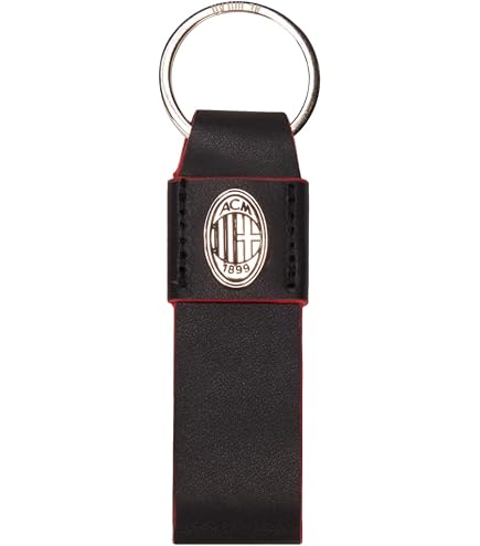 AC Milan Official Keyring - Cool Leather & Metal Keychain For Rossoneri Fans - Perfect Gift Idea