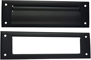 QCAA Ranura para correo de latón macizo, con marco interior de latón macizo, 10 x 3 pulgadas, negro mate, 1 paquete, fabricado en Taiwán