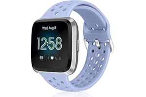 Runostrich Sport Strap Compatible with Fitbit Versa 2/Fitbit Versa/Versa Lite/SE, Soft Silicone Band Replacement Breathable Wristband Accessories for Smart Fitness Watch for Women Men