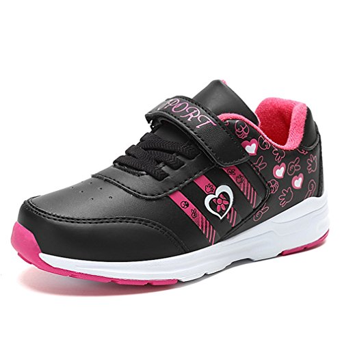 girls black trainers with velcro