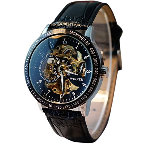 uhr herren Koly Automatic Watch Self-winding Skeleton Mechanical Leder black uhr herren Koly Automatic Watch Self-winding Skeleton Mechanical Leder black