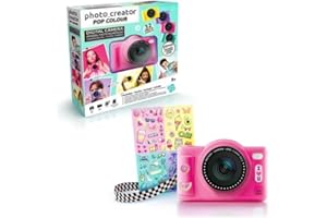 Canal Toys Aparat cyfrowy dla dzieci z dwoma obiektywami, mały różowy kompaktowy aparat z trybem selfie dla 8+ lat - 32 megapiksele, ekran LCD, 20 ramek i 5 filtrów, karta SD 4 GB w zestawie