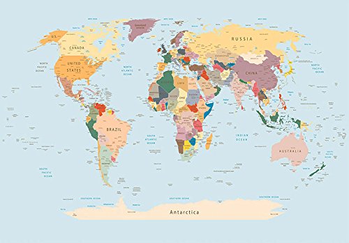 FOTOTAPETE 200×140 cm – VLIES TAPETE PREMIUM – PROFI QUALITÄT – 3 Farben zur Auswahl – Top moderne Wanddeko – Wandbilder XXL – Riesen Wandbild – Top Design Tapete – Neue exklusive Edition mit noch besser Druckauflösung – Deutsches Premium Vlies – Weltkarte k-B-0001-a-c - 3