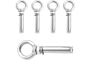 Ruidee 5 stycken rostfritt stål ringskruv ankare M8 x 80 mm expansionsskruv med ring förlängning bult ögonskruv ankare ögonbu
