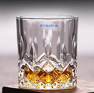 Syanka Exclusive Old Fashioned Classic Whiskey Glass Set 6 (Barware for Scotch, Bourbon, Liquor and Cocktail Drinks, 320 ML)