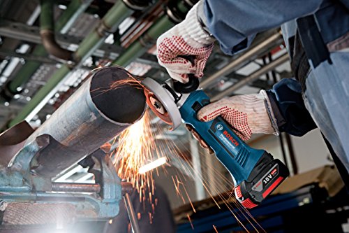 Bosch Professional Akku-Winkelschleifer GWS 18-125 V-LI (125 mm Scheiben-Ø, 2 x 4,0 Ah 18 V Akku, L-Boxx) - 4