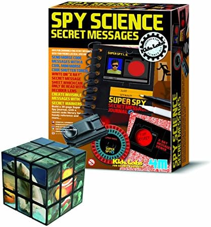 Secret Agent Spy Gadgets Create Secret Messages - Spy & Detective & Problem Solving Set - FREE 3D Animal Cube - Gift Present For Christmas Xmas Stocking Filler Birthdays Toys Games Children Boys Girl