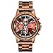 Produktbild LHXHL Holz Armbanduhr Runde Analog Quarz Business Armbanduhr mit Quarz Zifferblatt und Datumsanzeige mit Holzarmband Verstellbarem mit Datum Stoppuhr für Männer