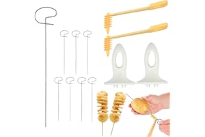 WENRERO 12 Pz Set Taglierina per Patate a Spirale Torre di Patate Cutter Taglia Patate Spirale Patata a Spirale Cutter Patata Affettatrice Tornado per Frutta Verdura Carne alla Griglia Campeggio Feste