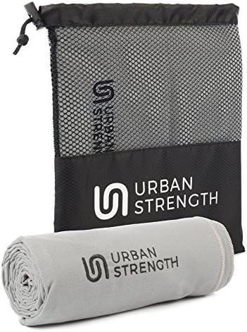 Microfibre Travel Sports Towel &amp; Carry Bag – Lightweight, Compact, Super Absorbent &amp; Quick Drying – Colour Grey – Large or Small – Perfect for Gym, Yoga, Pilates, Beach, Swimming, Hiking &amp; Camping (Grey, 100X50 Cm)