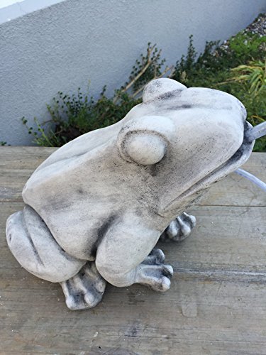 Steinfigur Teichfigur Wasserspeier Frosch Kröte Brunnen Deko Garten Teich 13 kg - 4