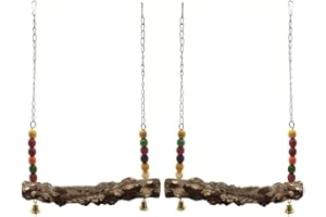 Myqqhbs 2 Pack Altalena per Uccelli di Pollo in Legno Naturale Altalena Giocattoli Altalena in Legno per Pulcino, Accessori per Pollaio Sicuro per Uccelli, Pappagalli