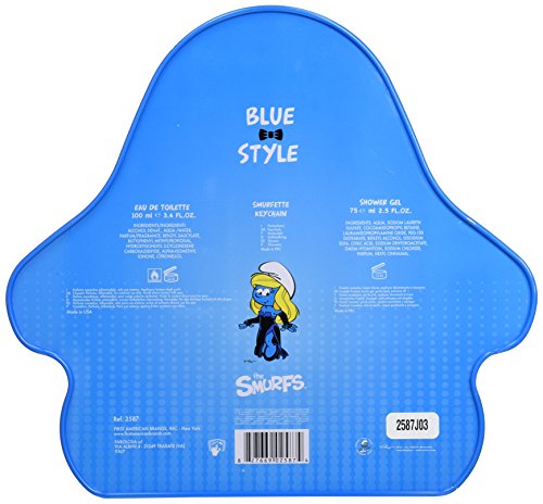 First American Brands Blue Style Die Schlümpfe Schlumpfine 100 ml Eau de Toilette + 75 ml Duschgel + Schlüsselanhänger Geschenkset für Kinder, 1er Pack (1 x 100 ml) - 2