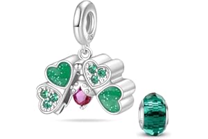 HappyStar colgante de plata 925 abalorios para pulseras,Colgante Abalorios Charms Bead compatible con Pandora y europeos pulseras y collares （Con perlas de aislamiento）