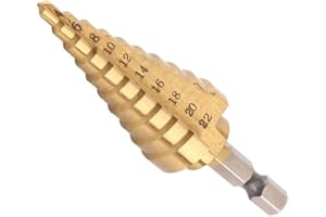 Fongmore 4-22mm acciaio ad alta velocità titanio rivestito Step Drill High Speed Steel 1/4 "maniglia esagonale cambio rapido trapano conico metallo plastica legno foro fresa
