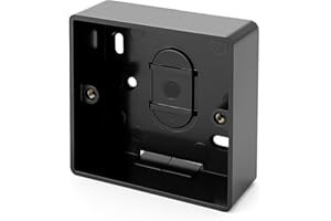 SHPELEC® Black Surface Mounted Pattress Box - Single/Double, Stylish and Durable Box for Mounting Electrical Devices, BS 5733 Compliant (1 Gang (Single))