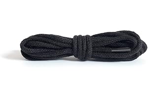 Kaps Lacets Ronds et Fins, Lacets en 100% Coton de Qualité pour Chaussures Élégantes et Décontractées, 2 mm de Largeur, Fabriqués en Europe, 1 Paire, Couleurs et Longueurs Variées Disponibles