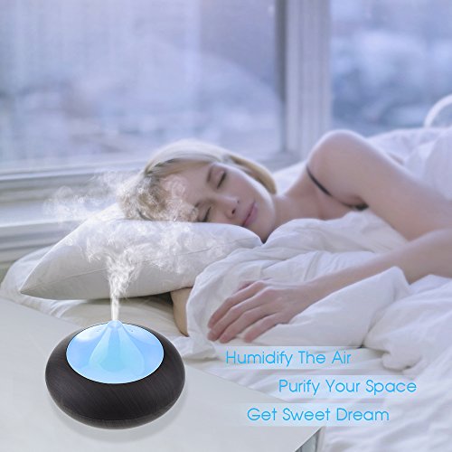 Patuoxun Aroma Luftbefeuchter für Studienbüro Schlafzimmer Wohnzimmer Badezimmer – (Schwarze Holzmaserung) - 7