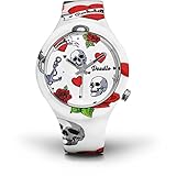 Doodle Armbanduhr Skull Mood DOTA004 mit Silikonarmband
