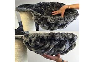 RHRQuality Hamac de luxe pour arbre à chat Gris foncé Ø 45 cm Charge maximale 20 kg