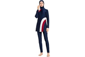 CaptainSwim Muslimische Badebekleidung für Frauen Mädchen Vollständige Abdeckung Burkini Badeanzug Set Islamischer Hijab