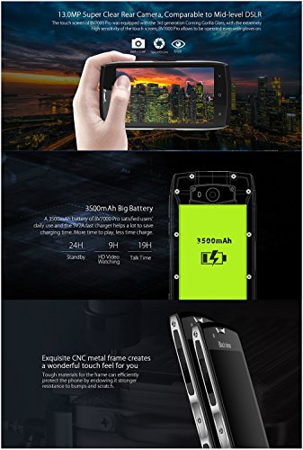 BlackView BV7000 Pro 4G Smartphone 5.0 pollici Android 6.0 MTK6750 1.5GHz octa-core da 4GB di RAM 64GB IP68 ROM 8,0MP impermeabile + 13,0MP telecamere scanner di impronte digitali (colore champagne)