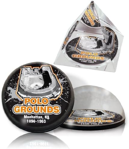 MLB New York Giants Polo Grounds in a in 2" Ø crystal magnet and in a 2" crystl pyramid.  Set of 2 pieces