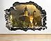 Price comparison product image H062 Harry Potter Hogwarts Smashed Wall Decal Poster 3D Art Stickers Vinyl Room(Medium (52x30cm))