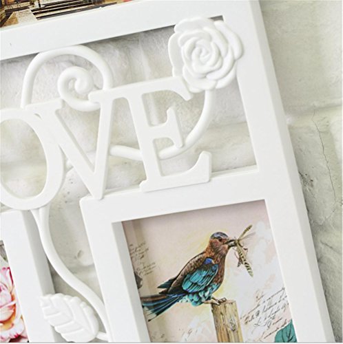 Ddj Frames großes Puzzle Stil 12 4 x 6 Wand aufhängen Collage Bilderrahmen, passt Standard 10,2 x 15,2 cm Fotos, 12 Öffnung, perfekter Bilderrahmen für Familie Bilder. Collage und mehrere Öffnung Frames - 4