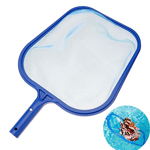 Keepwin Poolkescher Laubkescher Flachkescher mit stabilem Rahmen, Blatt Rechen Mesh Rahmen Netz Skimmer Reiniger Schwimmen Schwimmbad Spa Werkzeug (Blau)