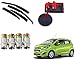 Auto Pearl Premium Quality Car Accessories Combo of Car Rain Wind Door Visor Side Window Deflector. & Car Tyre Air Alert Valve Cap Set of 4 Pcs. & Premium Make Red Black Car Pet Seat Cover. For Chevrolet Beat Type-2 RS.1955.00