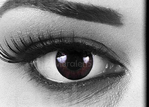 Preisvergleich Produktbild Meralens schwarze black Circle Lenses Dolly Black mit Behälter mit Stärke -4,50 Big Eyes 14mm farbige dunkelbraune Kontaktlinsen