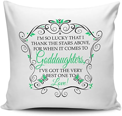 I'm So Lucky That I Thank The Stars Above (GODDAUGHTER - GREEN) Cushion Cover With Inner/Insert