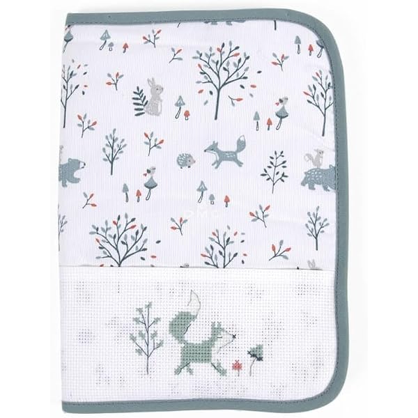 Set Filet 2 Pièces - Bavoir Et Protège Carnet De Santé à Broder - Made In Italy Taupe