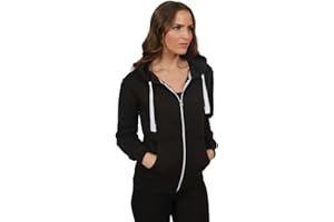 H&F Girls Women Ladies Plain Full Sleeve 2 Pocket Zip Up Plus Size Fleece Hoodie Jacket Cardigan Winter Top Plus Size XL XXL XXXL 8-22 ** 21 Colors **