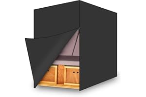 Dhouse Strandkorb Schutzhülle mit Reißverschluss Winterfest Wetterfeste Strandkorbhaube Schwerlast Reißfest Premium Strandkorbhülle 420D Oxford Gewebe 130×100×170/134CM Schwarz