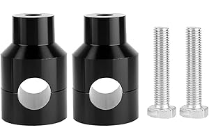 Regun Riser De Guidon, Rehausseur de Guidon pour Moto, 2 Pièces Universel 22mm Guidon Riser en Alliage D'aluminium pour Moto VTT(Noir)