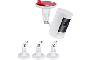 PAIKIUU 3Pcs Adhesive Ring Camera Mount Wall Mount without Drilling, Ring Camera Mounting Bracket Stick Up Mount 360 Degree Adjustable Screwless for Arlo Ring Surveillance Camera White