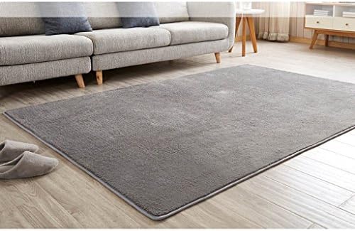 YLMDC Simple modern pure color series carpet, living room sofa bedroom bedside soft can be machine wash rug, three color optional ( Color : Gray )