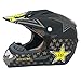 Produktbild Wansheng Adult Motocross Helm MX Motorradhelm ATV Scooter ATV Helm D. O. T Zertifiziert Rockstar Multicolor Mit Brillen Handschuhe Maske (S, M, L, XL),Matteblack/Fivestars,XL