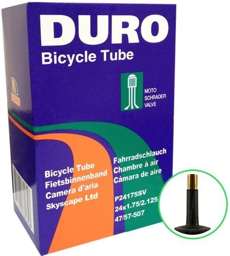 DURO Branded Inner Tube - 24" x 1.75 to 1.95 - Bike/Cycle Inner Tube - (Universal Schrader Valve)